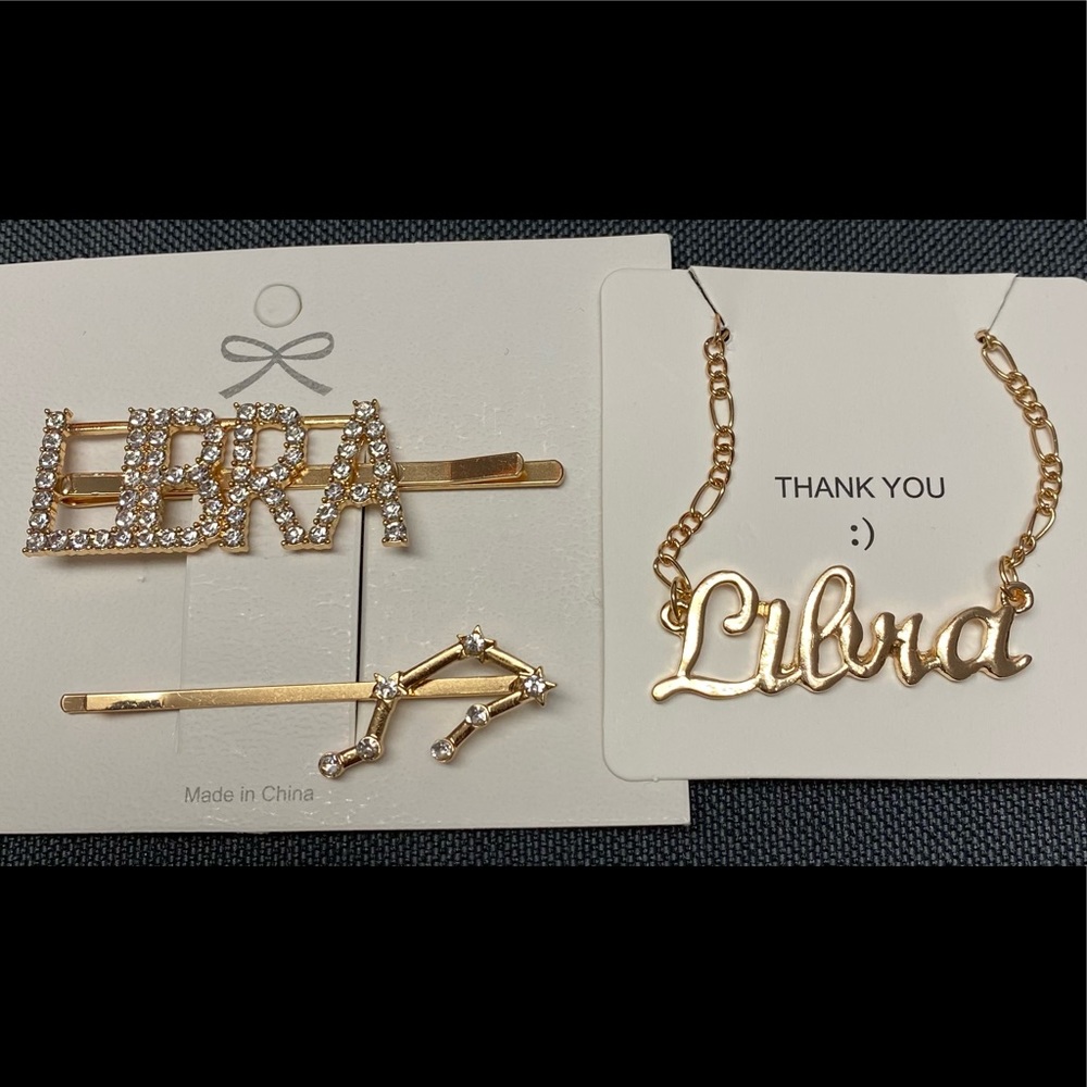 Horoscope bracelet & hairpin set ♎️